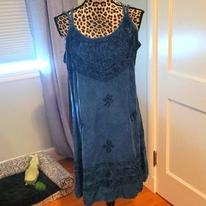 Vintage Denim Beaded Dress